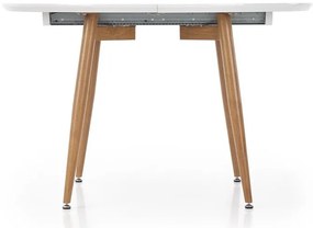Τραπέζι Houston 567, Άσπρο, Μελί δρυς, 75x100x120cm, 51 kg, Επιμήκυνση, Ινοσανίδες μέσης πυκνότητας, Μέταλλο | Epipla1.gr