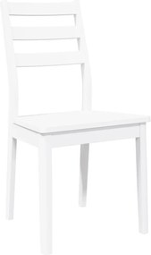 vidaXL Καρέκλες τραπεζαρίας 2 τεμάχια Λευκό μασίφ ξύλο καουτσούκ