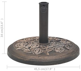 vidaXL Βάση Ομπρέλας Στρογγυλή Μπρονζέ 9 κ. από Ρητίνη