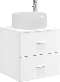 vidaXL Σετ Επίπλων Μπάνιου 3 τμχ. Λευκό 49,5 x 44,5 x 66 εκ