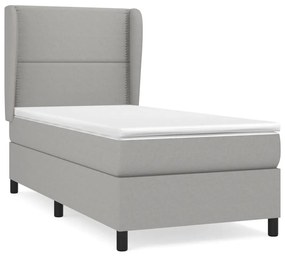 ΚΡΕΒΑΤΙ BOXSPRING ΜΕ ΣΤΡΩΜΑ ΑΝΟΙΧΤΟ ΓΚΡΙ 100X200 ΕΚ. ΥΦΑΣΜΑΤΙΝΟ 3127861