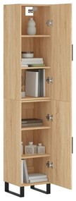 vidaXL Μπουφές Sonoma δρυς 34,5 x 34 x 180 εκ. από Επεξεργασμένο Ξύλο