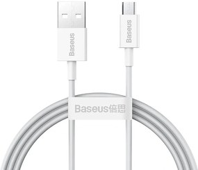 BASEUS Cable USB-A - Micro USB, 1m, 2A, Superior (white) - CAMYS-02