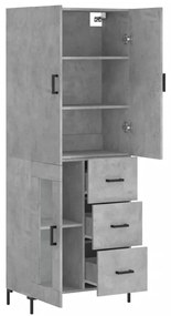 vidaXL Ντουλάπι Γκρι Σκυροδέματος 69,5x34x180 εκ. Επεξεργασμένο Ξύλο