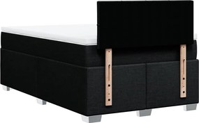 vidaXL Κρεβάτι Boxspring με Στρώμα Μαύρο 120x190 εκ. Υφασμάτινο
