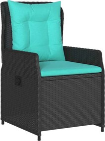 vidaXL Σέτ φαγητού για κήπο 7 pcs Μαύρο Πολυ ράταν