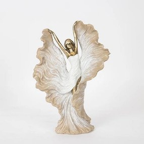 Διακοσμητική Φιγούρα Γυναίκα 752-27084 21x10x29cm Ivory-Gold Estheti Home Polyresin