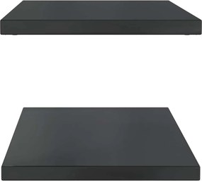 vidaXL Ράφια Τοίχου 2 τεμ. Μαύρο 100x40 εκ. Ανοξείδωτο Ατσάλι