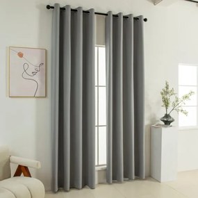 Beauty Home Κουρτίνα Full Blackout σκίασης με 8 κρίκους Soft Art 8391 Grey-11 140x270 Γκρι