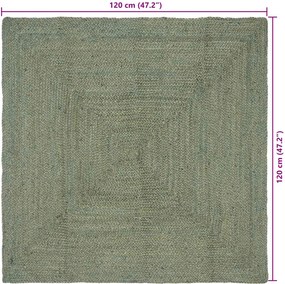 vidaXL Χαλιά χώρου Ορθογώνιος Λαδί 120 x 120 cm Γιούτα