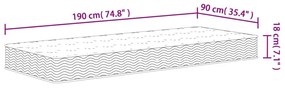 Στρώμα με Bonnell Springs Medium 90x190 εκ. Μονό - Λευκό