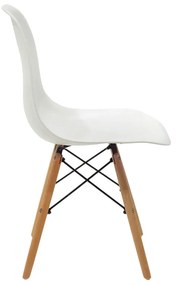 Καρέκλα Julita pakoworld PP λευκό-φυσικό πόδι.