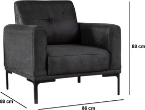 Πολυθρόνα Ανθρακί MUSTANG 88x86x88