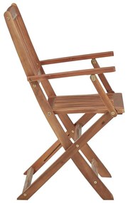 Καρέκλες Εξ. Χώρου Πτυσσόμενες 8 τεμ. από Μασίφ Ξύλο Ακακίας - Καφέ