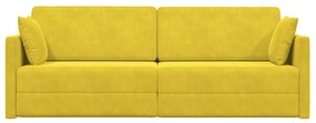 vidaXL Καναπές Κρεβάτι 2 σε 1 Κίτρινος 213x144x60 εκ. Βελούδο