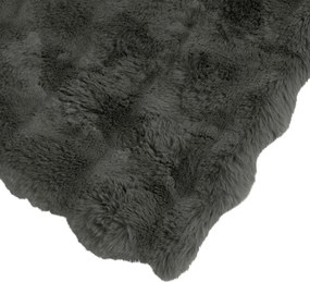 vidaXL Αντιολισθητική Ψεύτικη Γούνα Κουβέρτα Olite Σκούρο Γκρι