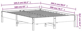 ΠΛΑΙΣΙΟ ΚΡΕΒΑΤΙΟΥ ΚΑΦΕ ΚΕΡΙΟΥ 160X200ΕΚ ΑΠΟ ΜΑΣΙΦ ΞΥΛΟ ΠΕΥΚΟΥ 842693