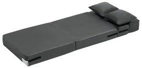 VEVOR Folding Sofa Bed 3-in-1 Foldable Couch Bed with 2 Pillows Dark Grey Single