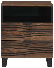 vidaXL Κομοδίνο με συρτάρι Καρυδιά 50 x 33 x 60 εκ Μασίφ ξύλο μάνγκο
