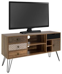Intrahome Έπιπλο τηλεόρασης ROCKYRA Intrahome καρυδί με μεταλλικά πόδια 120x39x64εκ | SKU: INTRAPA-177111113