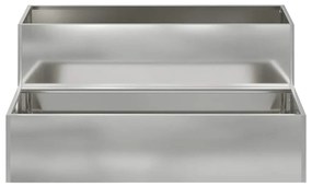vidaXL Γλάστρα Κήπου Ασημί 100 x 60 x 45 εκ Γαλβανισμένος χάλυβας