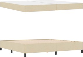 vidaXL Κρεβάτι με ελατήρια με στρώμα Κρεμ 200 x 200 cm ύφασμα
