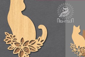 Σετ των 2 Intra απο ξύλο plywood  Χρώμα wenge 3mm-4mm πάχος - Floral Cat Διακόσμηση 4 Δίασταση 20x20 cm INTRAFABR-96208958
