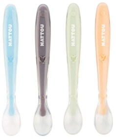 Κουτάλι Φαγητού Παιδικό (Σετ 4Τμχ.) N877770 16cm Silicon Multi Nattou Silicone