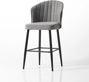 Σκαμπό Μπαρ 2τμχ Γκρι / Μαύρο RUBI 52x42x97