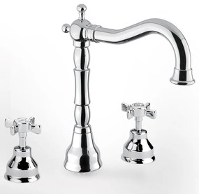 Bugnatese Princeton 812 Χρώμιο Μπαταρία Νιπτήρος 3 Oπών Με Aυτόματη Bαλβίδα
