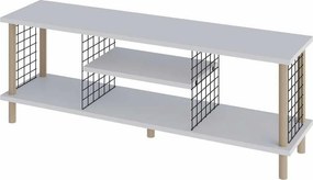 Έπιπλο Τηλεόρασης Λευκό LOCUSEL 120x30x42.6
