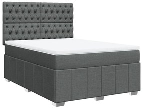 ΚΡΕΒΑΤΙ BOXSPRING ΜΕ ΣΤΡΩΜΑ ΣΚΟΥΡΟ ΓΚΡΙ 160X200 ΕΚ ΥΦΑΣΜΑΤΙΝΟ 3291727