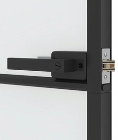 vidaXL Εσωτερική Πόρτα Μαύρη 83 x 201,5 εκ. Ψημένο Γυαλί &amp; Αλουμίνιο
