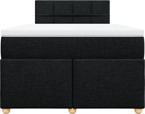vidaXL Κρεβάτι Boxspring με Στρώμα Μαύρο 120x190 εκ. Υφασμάτινο