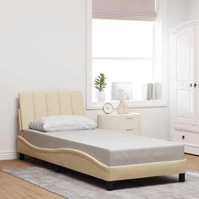 vidaXL Πλαίσιο κρεβατιού χωρίς στρώμα Hanko Κρέμα 80x200cm Ύφασμα