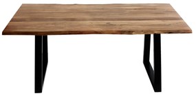 Τραπέζι Τραπεζαρίας ArteLibre BRABANTIO Φυσικό/Μαύρο Ξύλο/Μέταλλο 200x90x77cm