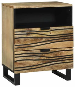 vidaXL Κομοδίνο - 50x33x60 εκ., Φτιαγμένο από μασίφ ξύλο μάνγκο