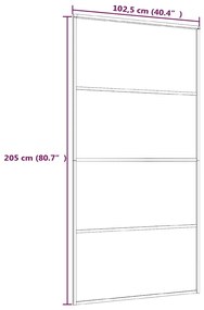 vidaXL Συρόμενη Πόρτα Μαύρη Αμμοβολή 102,5x205 εκ. Γυαλί ESG/Αλουμίνιο