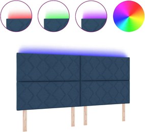 vidaXL LED κεφαλάρι Μπλε 200 cm ύφασμα