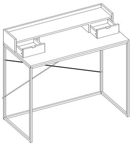 NAK ΓΡΑΦΕΙΟ 2ΣΥΡΤΑΡΙΑ SONOMA ΜΕ PATTERN 100x50xH88,5cm - 28-0138