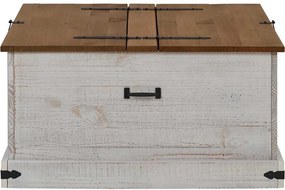 vidaXL Σεντούκι αποθήκευσης HALDEN Λευκό 91x91x47 cm Στερεό ξύλο πεύκο