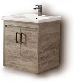 Πάγκος Κρεμαστός SAVINA NATURAL OAK 80 3BSA080NO0HG 78X44X72, Νιπτήρας 80x46 3BSA080NO0HG