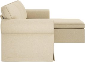 vidaXL Καναπές 210cm Κρεμ Μέταλλο