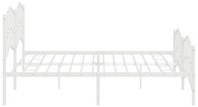 Πλαίσιο Κρεβατιού με Κεφαλάρι/Ποδαρικό Λευκό 200x200εκ. Μέταλλο - Λευκό