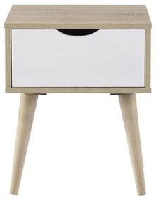 WOODWELL Ε7340,2ALIDA Κομοδίνο Απόχρωση Sonoma - Άσπρο 40x36x50cm Ε7340,2