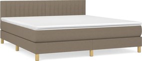 vidaXL Κρεβάτι Boxspring με Στρώμα Taupe 180x200 εκ. Υφασμάτινο