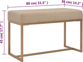 vidaXL Πάγκος Μπεζ 80 εκ. από Βελούδο