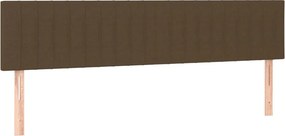 vidaXL Κρεβάτι Boxspring με Στρώμα &amp; LED Σκ.Καφέ 180x200εκ. Υφασμάτινο