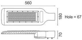 Φωτιστικό δρόμου LED HPL 586-18 x 56 x 7 εκ.