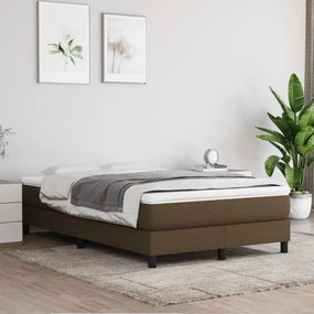 vidaXL Κρεβάτι Boxspring με Στρώμα Σκούρο Καφέ 120x190 εκ Υφασμάτινο